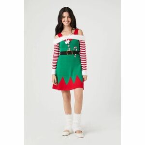 Forever 21 Green and Red Elf Mini Dress